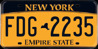 NY license plate FDG2235