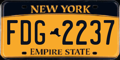 NY license plate FDG2237