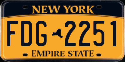 NY license plate FDG2251