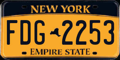 NY license plate FDG2253