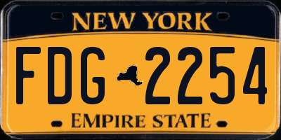 NY license plate FDG2254