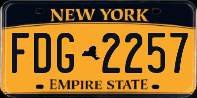 NY license plate FDG2257