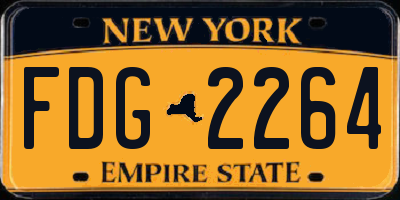 NY license plate FDG2264
