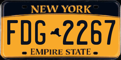 NY license plate FDG2267
