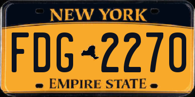 NY license plate FDG2270
