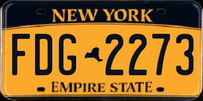 NY license plate FDG2273