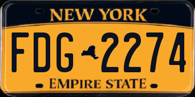 NY license plate FDG2274