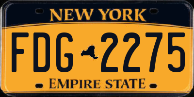 NY license plate FDG2275