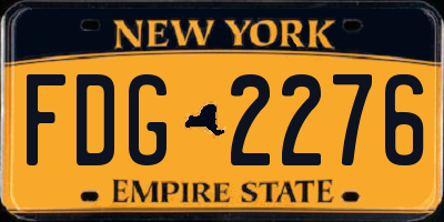 NY license plate FDG2276