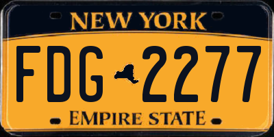 NY license plate FDG2277