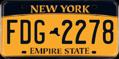 NY license plate FDG2278