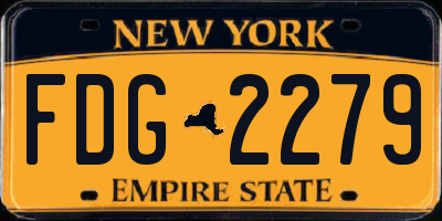 NY license plate FDG2279