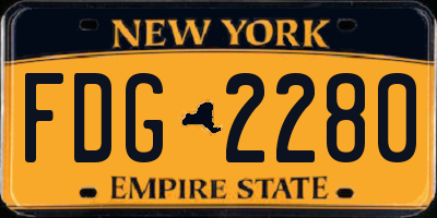 NY license plate FDG2280