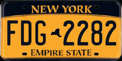 NY license plate FDG2282