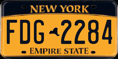 NY license plate FDG2284
