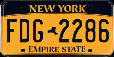 NY license plate FDG2286