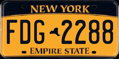 NY license plate FDG2288