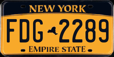 NY license plate FDG2289