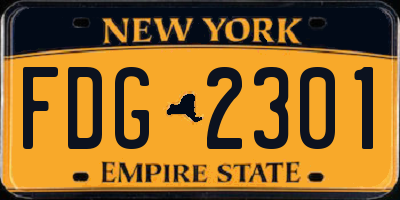 NY license plate FDG2301