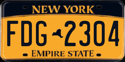 NY license plate FDG2304