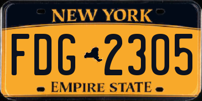 NY license plate FDG2305