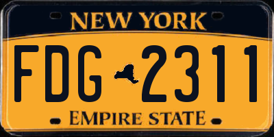 NY license plate FDG2311