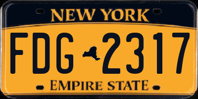 NY license plate FDG2317