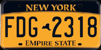 NY license plate FDG2318
