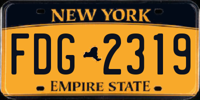 NY license plate FDG2319