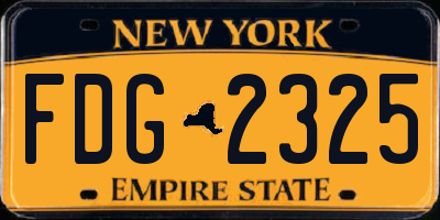 NY license plate FDG2325