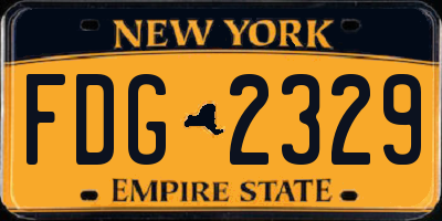 NY license plate FDG2329