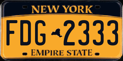 NY license plate FDG2333