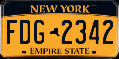 NY license plate FDG2342