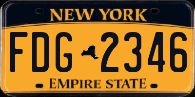 NY license plate FDG2346