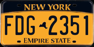 NY license plate FDG2351