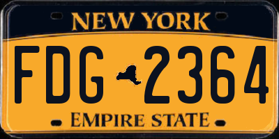 NY license plate FDG2364