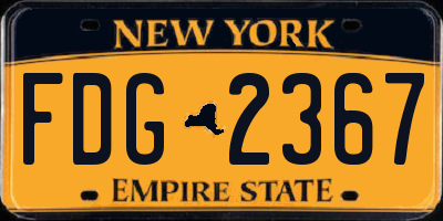 NY license plate FDG2367