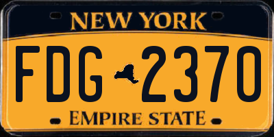 NY license plate FDG2370