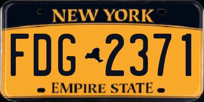 NY license plate FDG2371