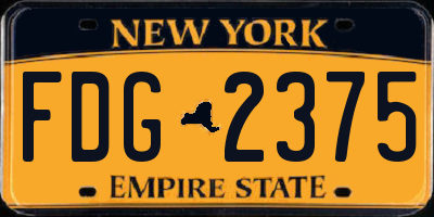 NY license plate FDG2375