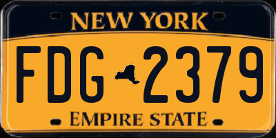 NY license plate FDG2379