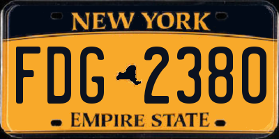 NY license plate FDG2380