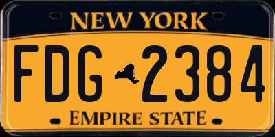 NY license plate FDG2384