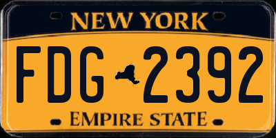 NY license plate FDG2392