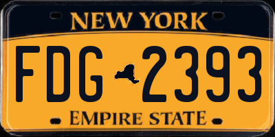 NY license plate FDG2393