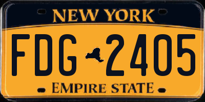 NY license plate FDG2405