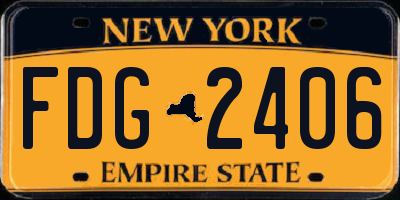 NY license plate FDG2406