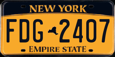 NY license plate FDG2407
