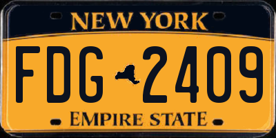 NY license plate FDG2409