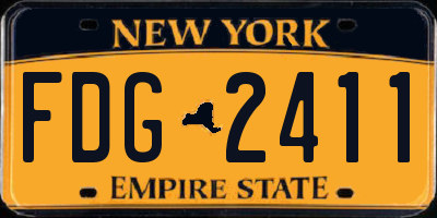 NY license plate FDG2411